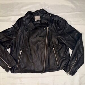 ASOS Black Faux Leather Biker Jacket Women's Size 14